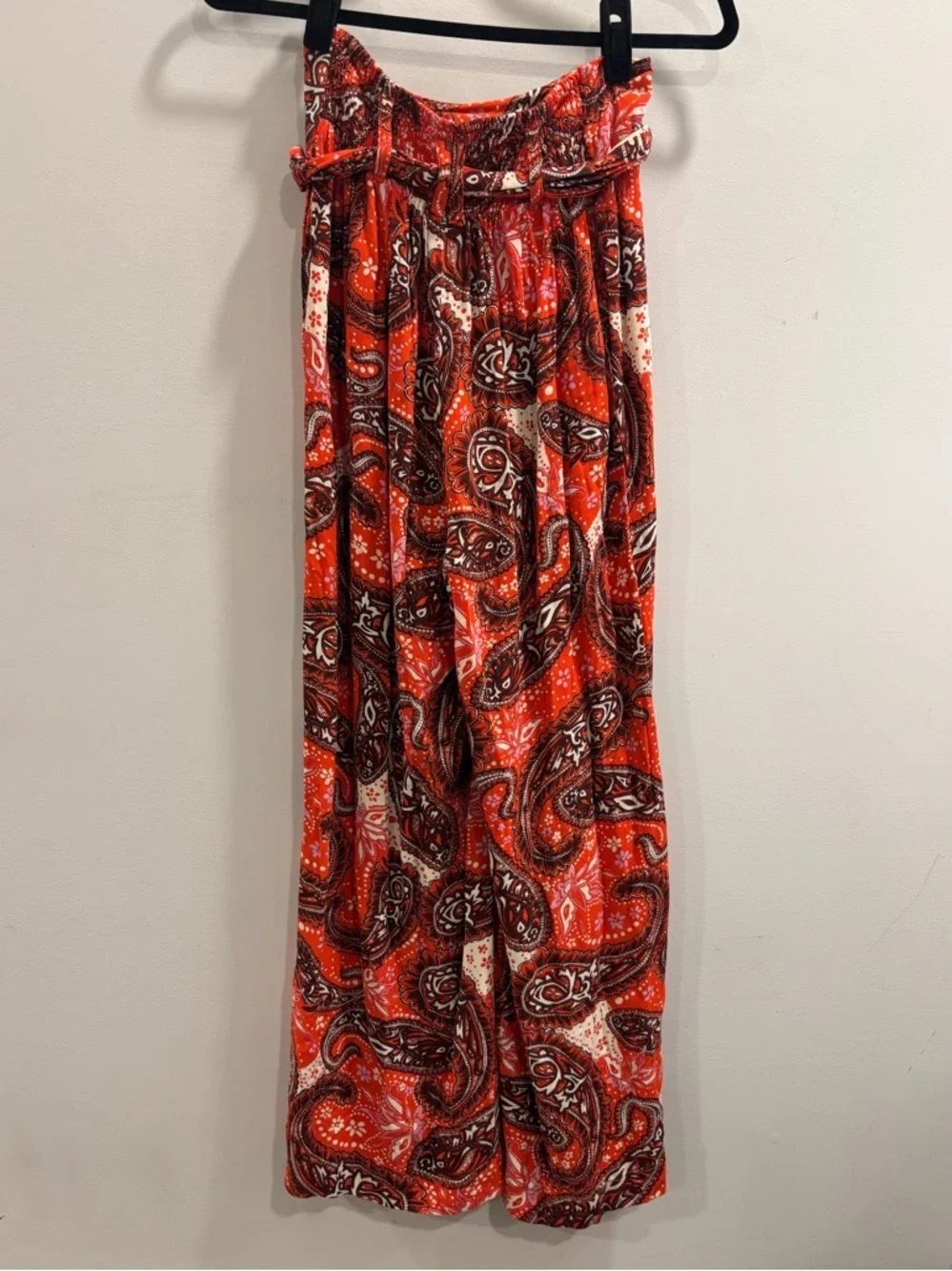 Free People Paisley Printed Double Trouble Wide Leg Pants Extra Small